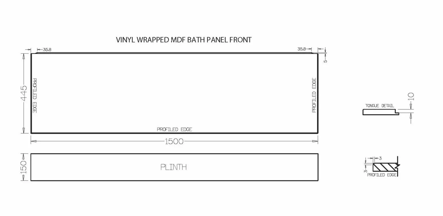 Trojan MDF Panels Rectangular Bath Panels