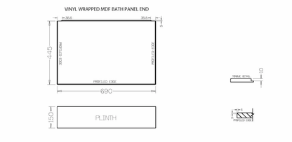 Trojan MDF Panels Rectangular Bath Panels