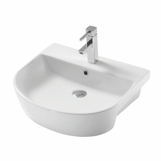 Scudo Middelton 560mm x 470mm Semi Recessed Basin - White