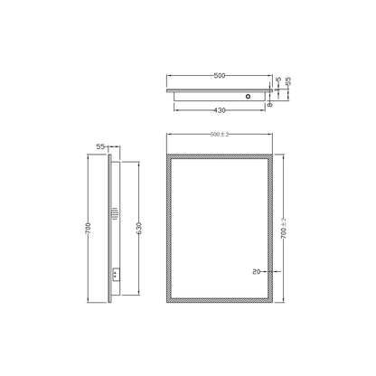 Scudo Mosca LED Mirror with Demister Pad