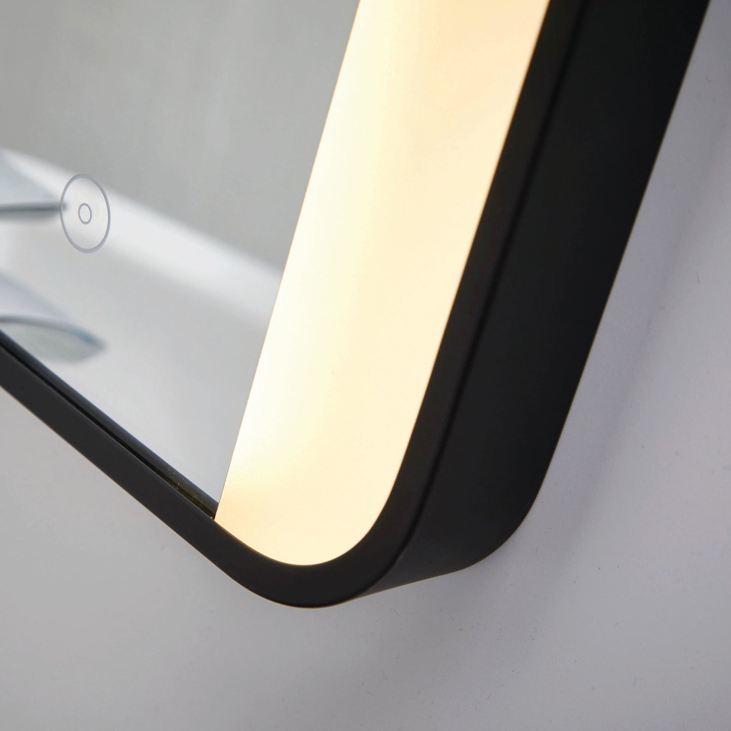 Scudo Mono 500 x 700mm Soft Square Mirror with Demister & Colour Change-Matt Black