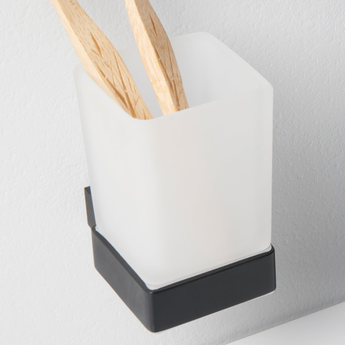 Scudo Mono Wall Mounted Tumbler Holder - Matt Black