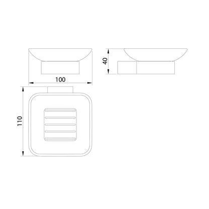 Scudo Mono Wall Mounted Soap Dish Holder - Matt Black