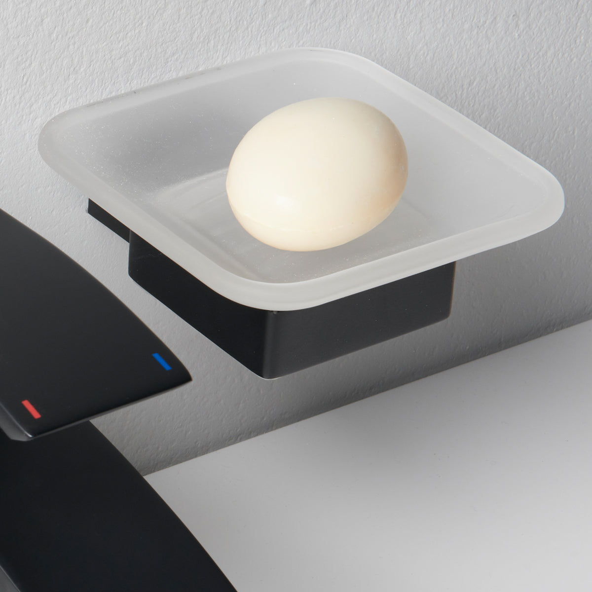 Scudo Mono Wall Mounted Soap Dish Holder - Matt Black