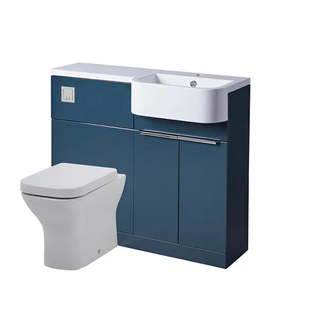 Tavistock Match Base Unit with Semi Countertop, Back to Wall Trim & Chrome Handle