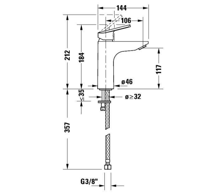 Duravit No.1 Single Lever Basin Mixer Tap - Chrome