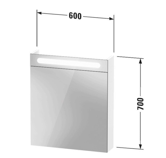 Duravit No.1 Mirror 600 x 148 x 700mm Cabinet