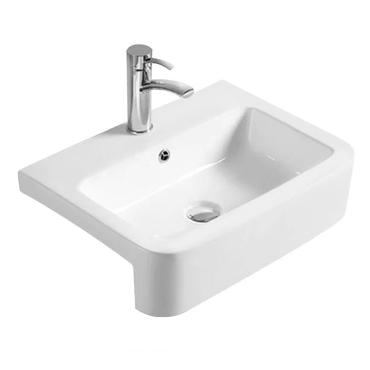 Nuie Semi-recessed basin - White