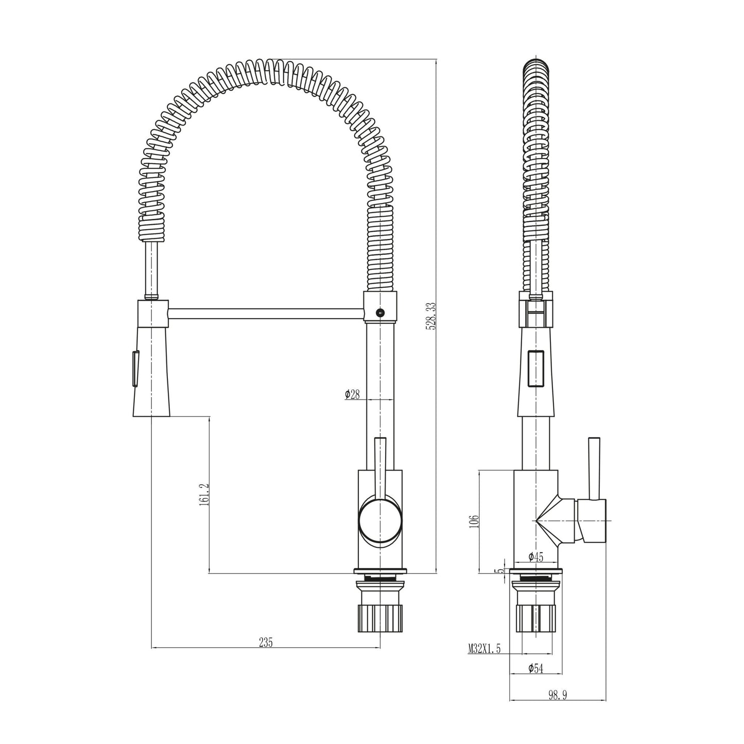 Scudo Tirare 1 Tap Hole Kitchen Tap