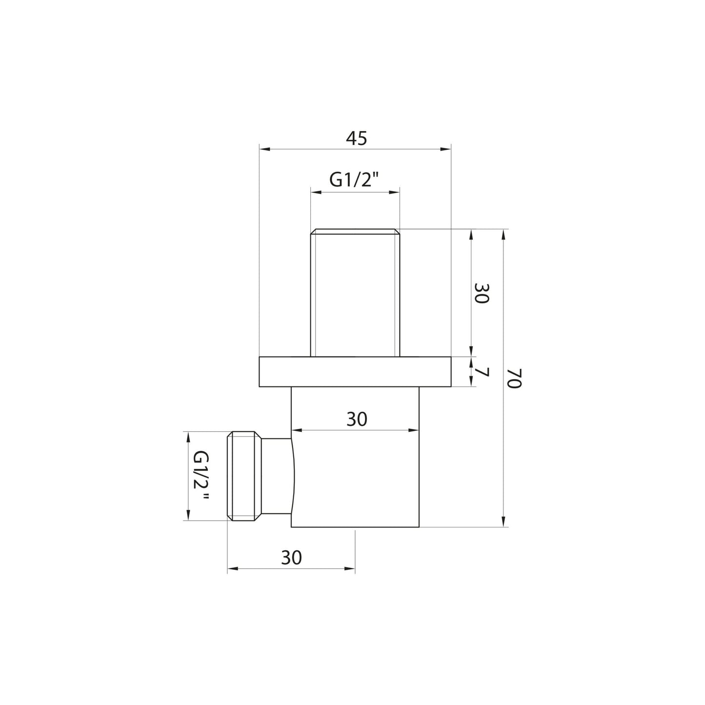 Scudo Shower Wall Outlet Elbow - Chrome