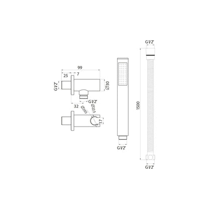 Scudo Handset Single Function - Matt Black