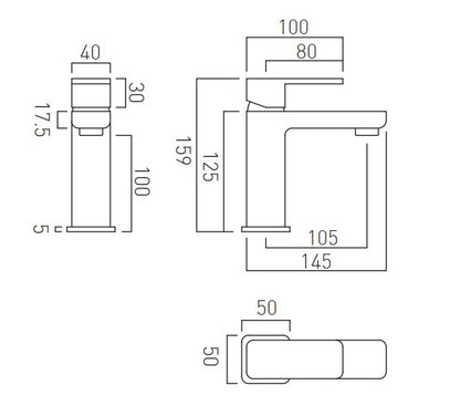 Vado Phase Single Lever Mono Basin Mixer