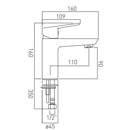 Vado Photon Single Lever Mono Basin Mixer