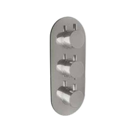 Scudo Shower Valve Oval Plate w/ No Knobs - Chrome