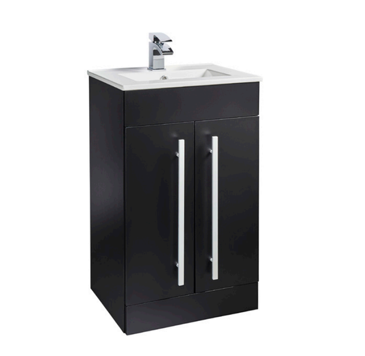 Kartell Purity Nero 500mm 2 Door Unit with Basin