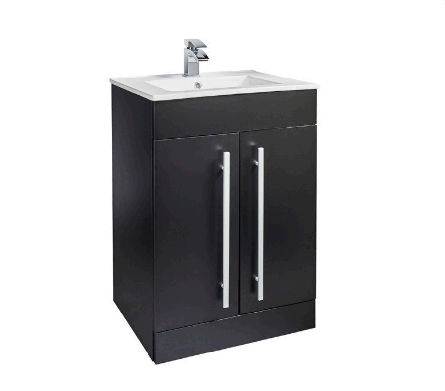 Kartell Purity Nero 600mm 2 Door Unit with Basin