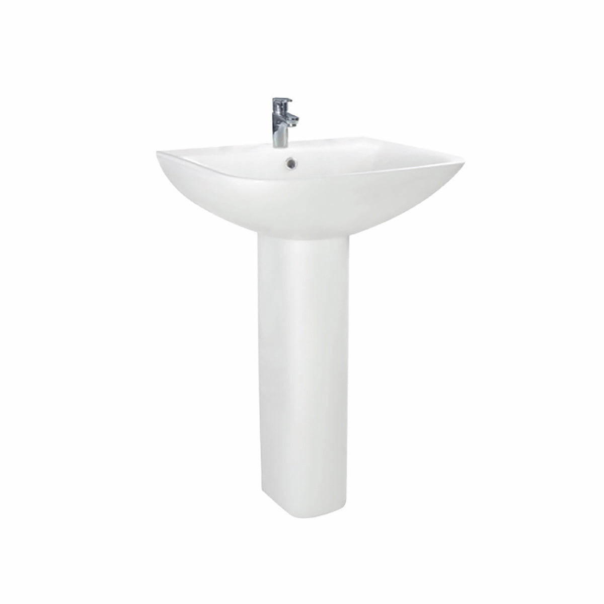 Scudo Porto 550mm x 450mm Pedestal Basin - White