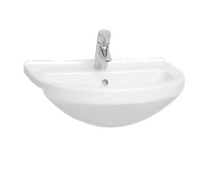 Kartell Style 55cm Round Semi-Recessed Basin