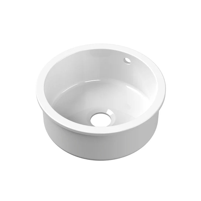 Nuie Undermount Round 460 x 191 Bowl with Overflow & Central Waste