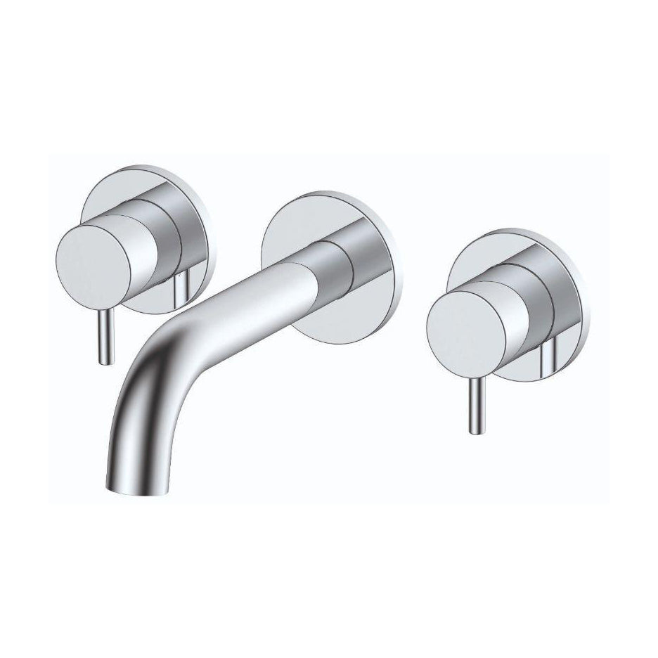RAK-Prima Tech 3 Hole Wall Mounted Basin Mixer - Chrome