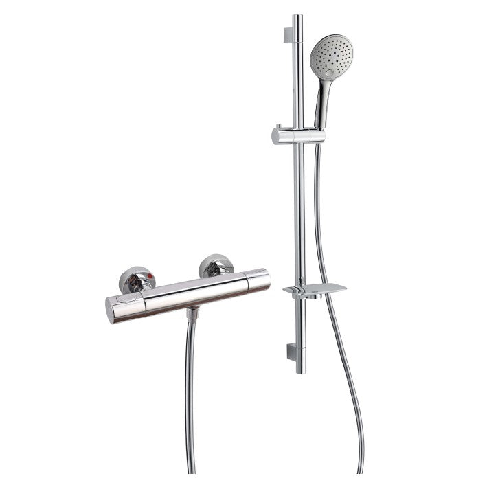 RAK Cool Touch Exposed Thermostatic Shower Valve With Slide Rail Kit