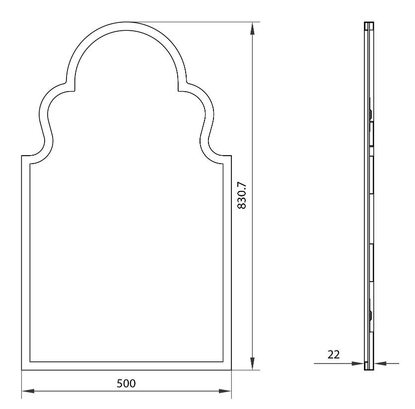 Harrogate 830mm x 500mm Wall Designed Mirror