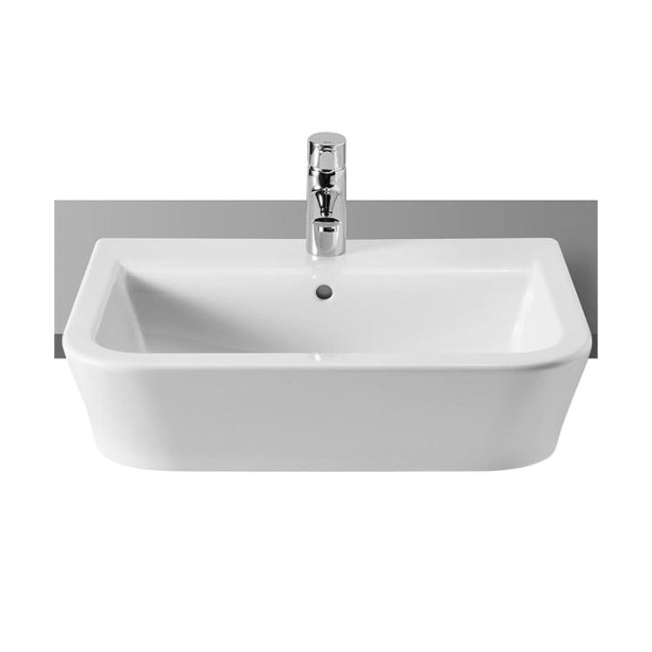 Square Roca Basin Roca The Gap Square Semi-Recessed Basin in White