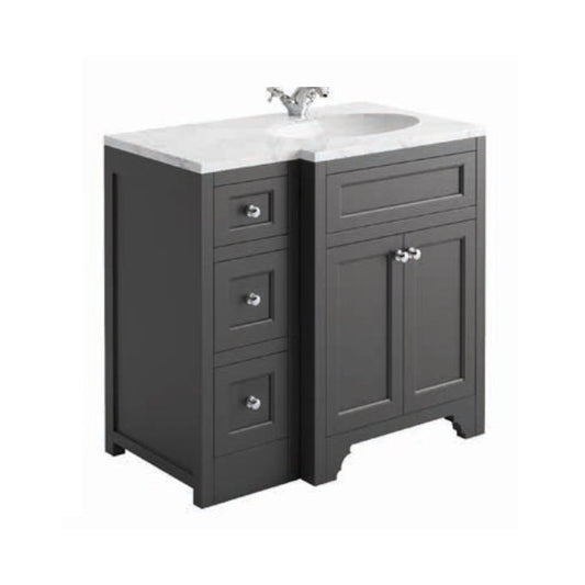 Harrogate Ripley 900mm Vanity Unit and Right Handed Ceramic Basin