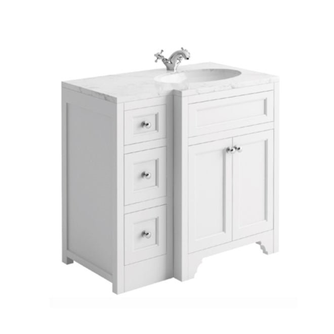 Harrogate Ripley 900mm Vanity Unit and Right Handed Ceramic Basin