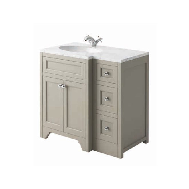 Harrogate Ripley 900mm Vanity Unit and Left Handed Ceramic Basin