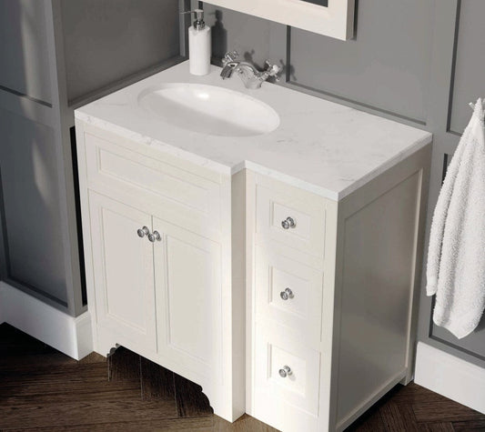 Harrogate Ripley 900mm Vanity Unit and Left Handed Ceramic Basin