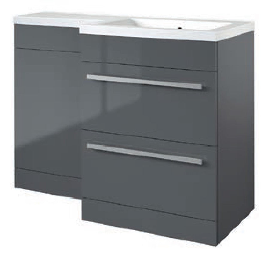 Kartell Matrix 1100mm 2 Drawer L-Shaped Furniture Pack with Cistern