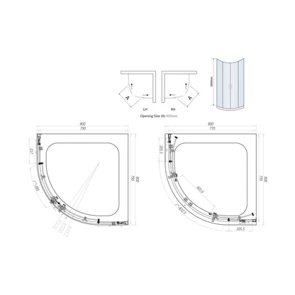 Scudo S6 Double Quadrant Shower Door