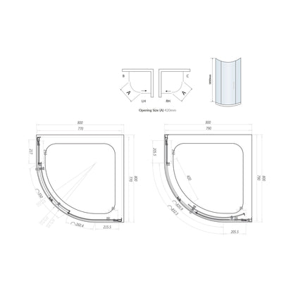 Scudo S6 Single Quadrant Shower Door