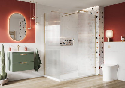 Scudo S8 Fluted Glass Wetroom Panel