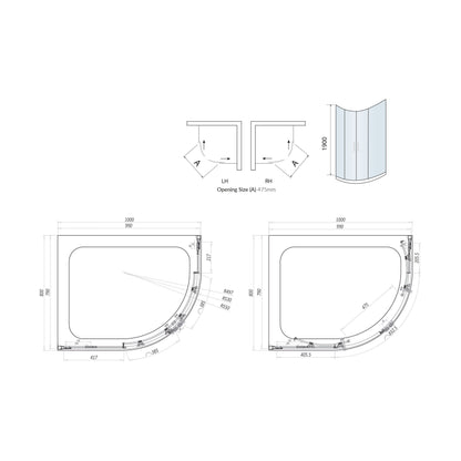 Scudo S8 Double Quadrant Shower Door