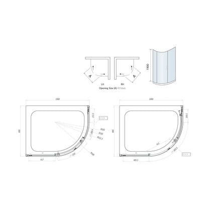 Scudo S8 Single Quadrant Shower Door