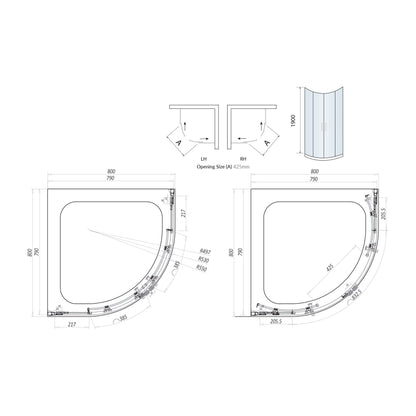 Scudo S8 Double Quadrant Shower Door