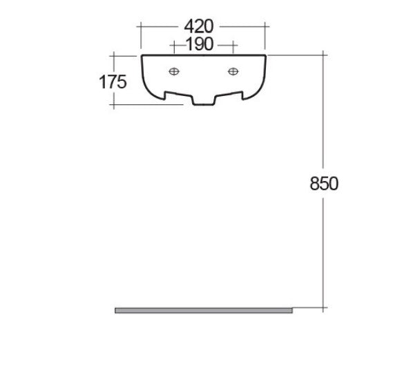 RAK-Series 600 Semi Recessed 420mm Wash Basin