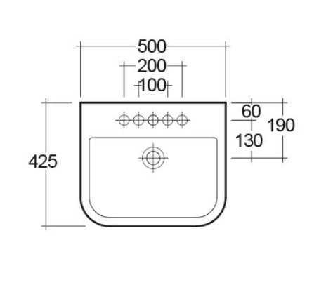 RAK-Series 600 Inset 500 x 425mm Vanity Bowl