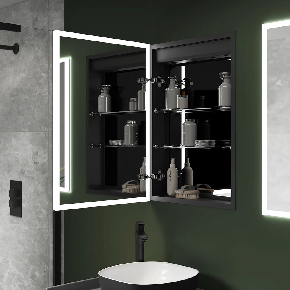 Sensio Uva LED illuminated recessed mirror cabinet