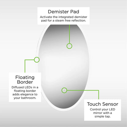 Sensio Ristina Diffused temperature changing illumination LED Mirror