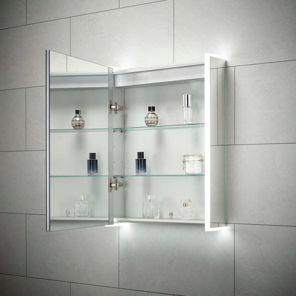 Sensio Akarta LED illuminated Mirror Cabinet with Glass Shelves