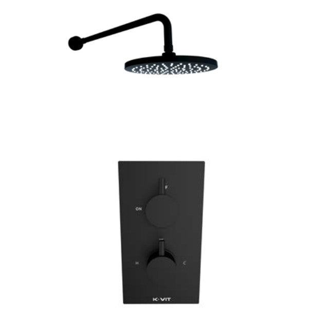 Kartell Nero Concealed Thermostatic Shower Valve Matt Black