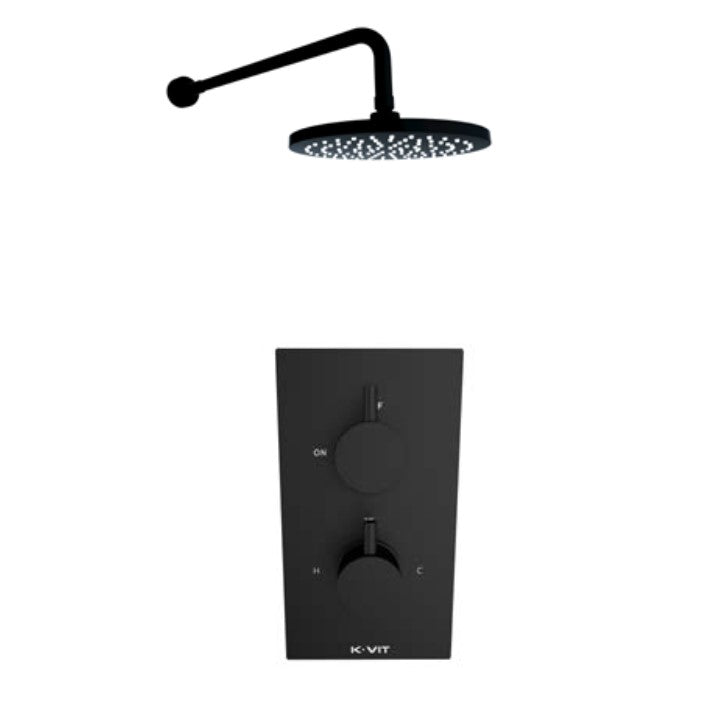 Kartell Nero Wall Mounted Fixed Head & Arm Matt Black