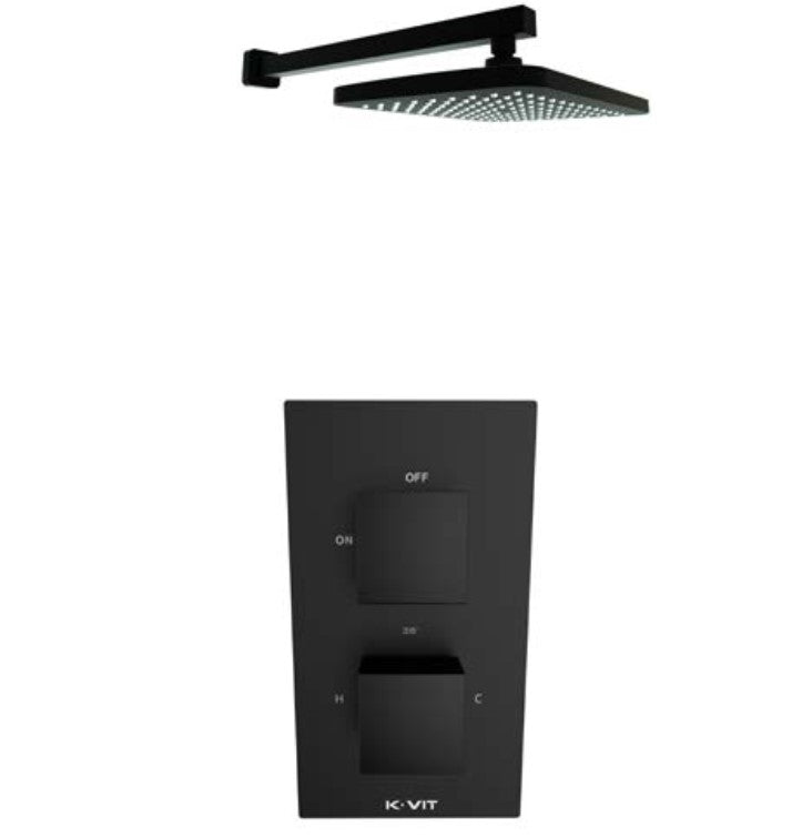 Kartell Nero Wall Mounted Fixed Head & Arm Matt Black