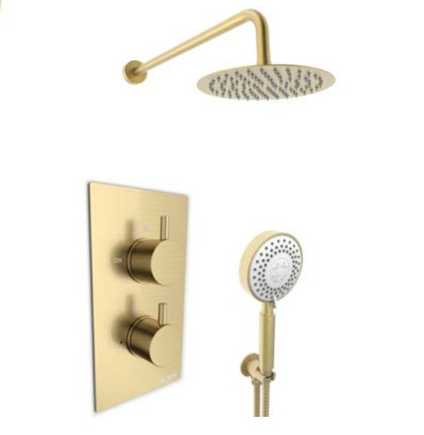 Kartell Ottone Concealed Therm. Shower Valve Brushed Brass