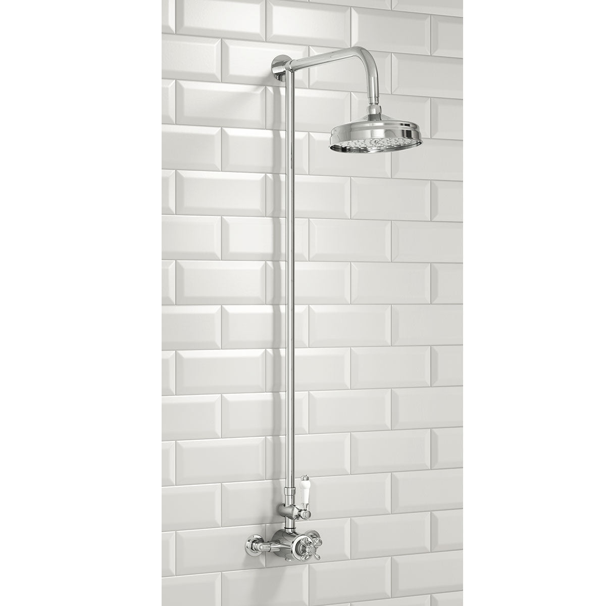 Scudo Traditional Rigid Riser Shower with Fixedhead - Chrome