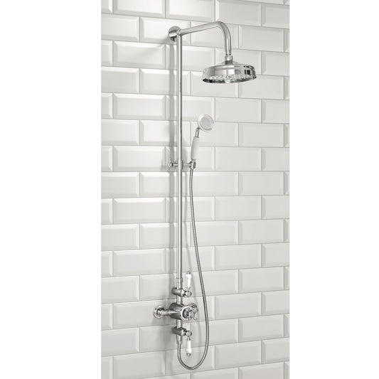 Scudo Traditional Rigid Riser Shower with Fixedhead - Chrome