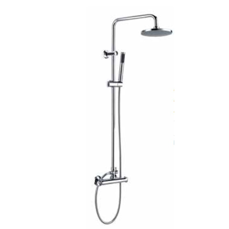 Scudo Round Thermostatic Bar Valve with Riser Rail - Chrome